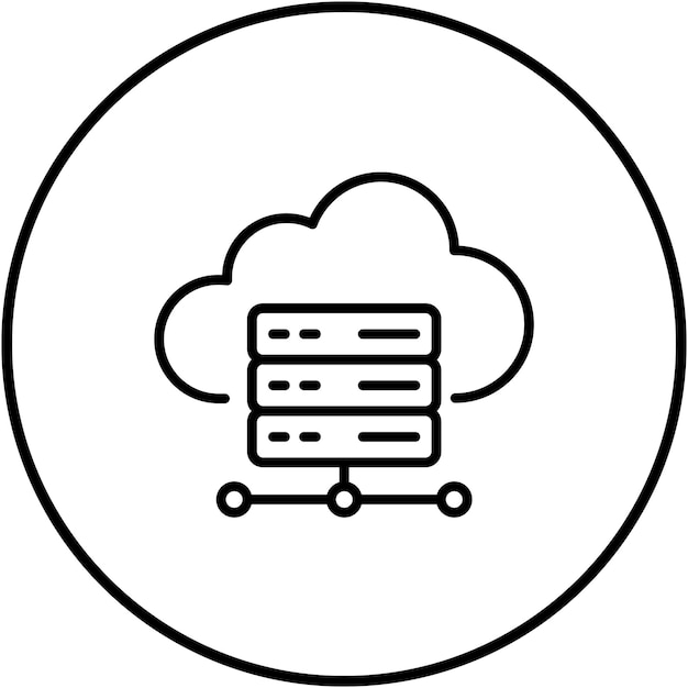 El icono vectorial de almacenamiento en la nube se puede utilizar para el conjunto de iconos de marketing web