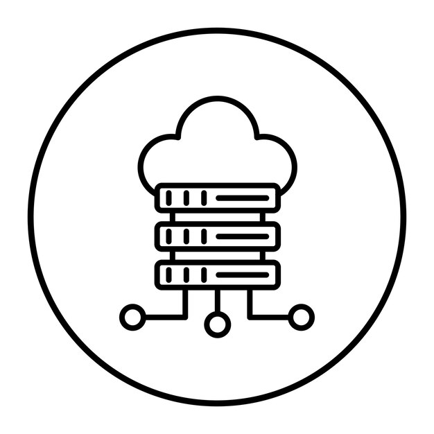 El icono vectorial de almacenamiento en la nube se puede utilizar para el conjunto de iconos de negocios basados en el hogar