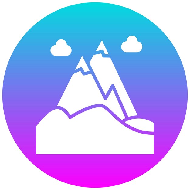 El icono vectorial de los Alpes italianos se puede utilizar para el conjunto de iconos de Italia