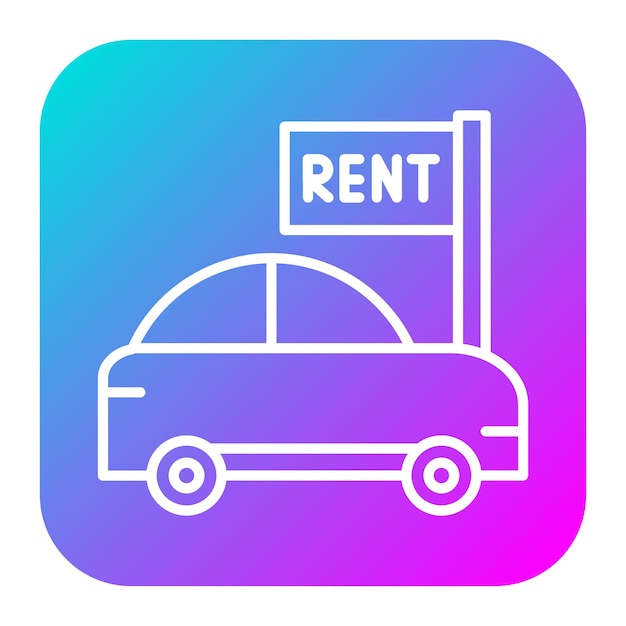 El icono vectorial de alquiler de automóviles se puede utilizar para el conjunto de iconos de la agencia de viajes