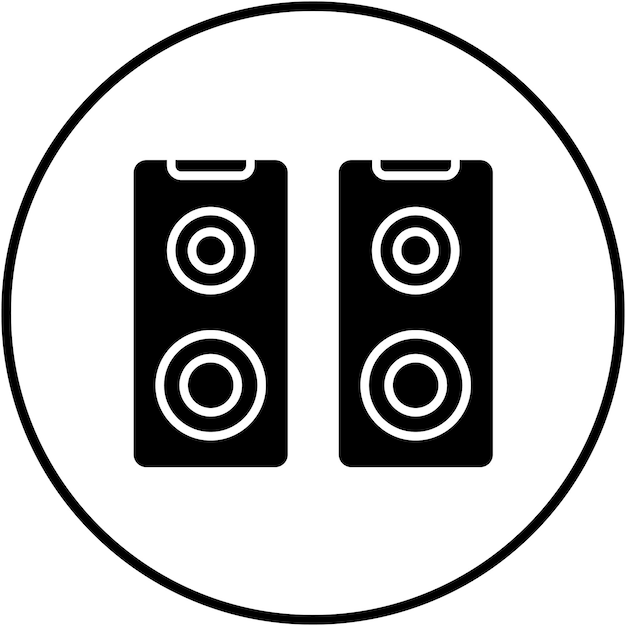 El icono vectorial de los altavoces se puede utilizar para el conjunto de iconos de computadora y hardware
