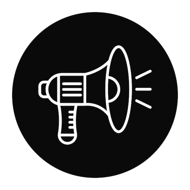 El icono vectorial del altavoz se puede utilizar para el conjunto de iconos de comunicación y medios
