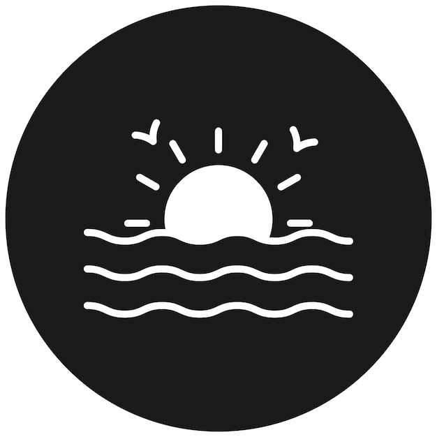 El icono vectorial del amanecer se puede usar para el conjunto de iconos de Ramadán