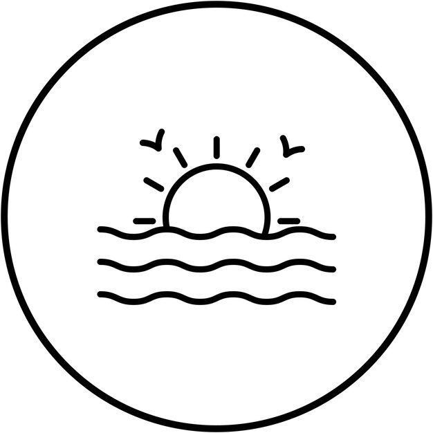 El icono vectorial del amanecer se puede usar para el conjunto de iconos de Ramadán