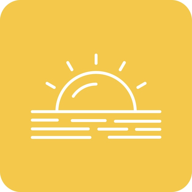 El icono vectorial del amanecer se puede usar para el conjunto de iconos del tiempo