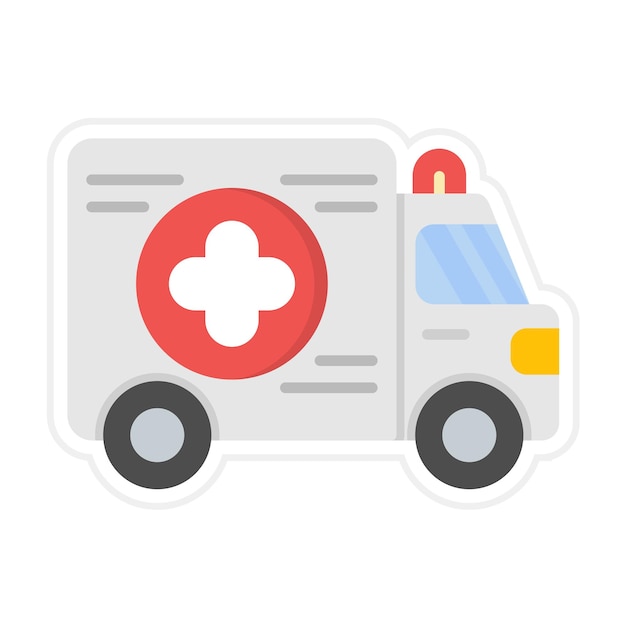 El icono vectorial de la ambulancia se puede usar para el conjunto de iconos de Auto Racing
