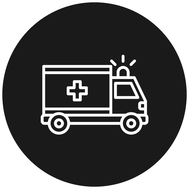 El icono vectorial de la ambulancia se puede usar para el conjunto de iconos de Auto Racing