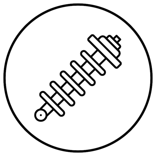 El icono vectorial del amortiguador de choque se puede utilizar para el conjunto de iconos de reparación de automóviles