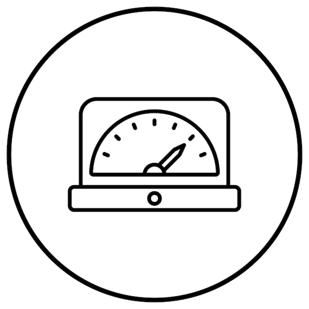 El icono vectorial del amperímetro se puede utilizar para el conjunto de iconos de procesos industriales