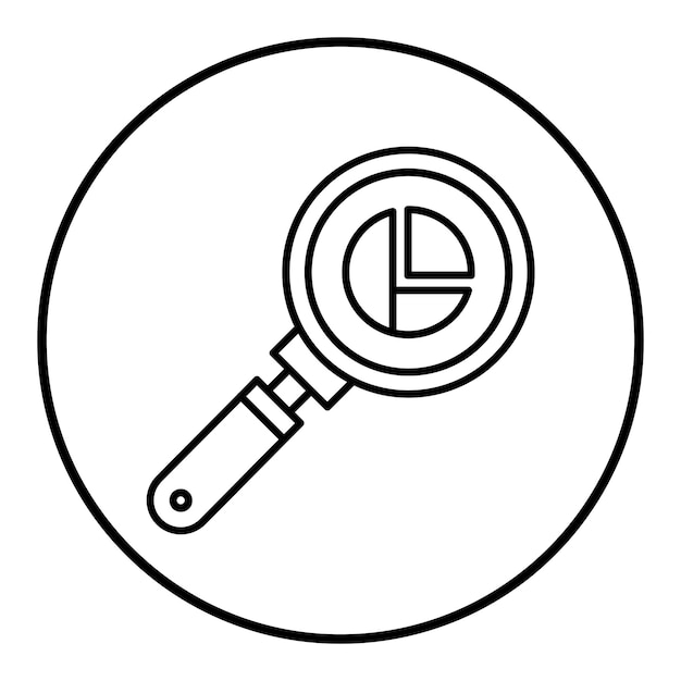 El icono vectorial de análisis de búsqueda se puede utilizar para el conjunto de iconos SEO y SEM