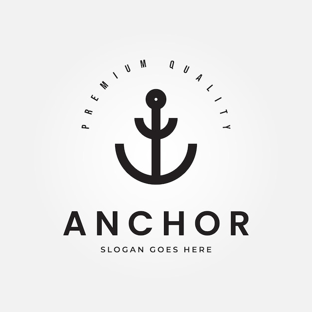 Icono vectorial de anclaje logotipo de barco pirata casco marítimo náutico ilustración de símbolo gráfico simple