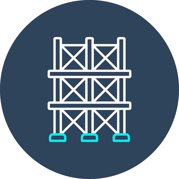 El icono vectorial del andamio se puede utilizar para el conjunto de iconos de herramientas de construcción