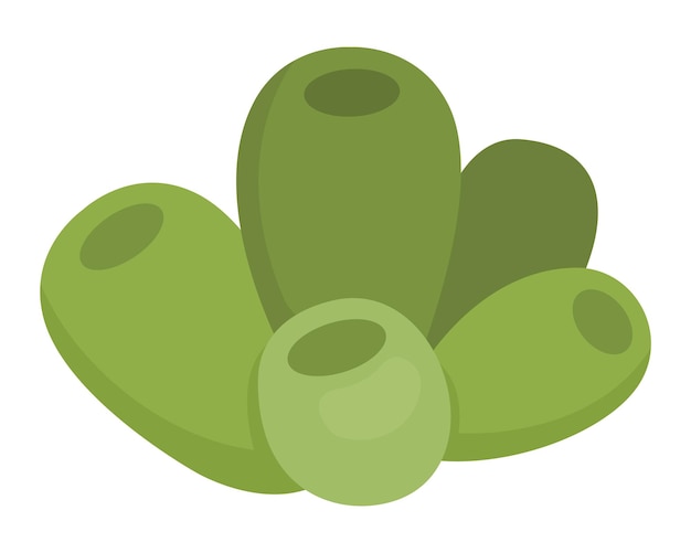 Ícono vectorial de anémona de mar verde Bajo la ilustración del mar con lindas algas de actinia Clipart de plantas oceánicas Caricatura subacuática o arte de clips marinos para niños aislados en fondo blancoxA