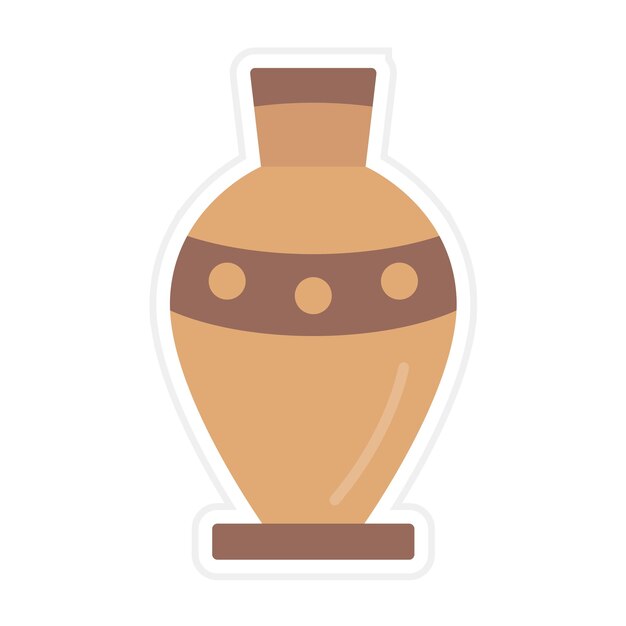 El icono vectorial de la ánfora se puede usar para el conjunto de iconos de la civilización antigua