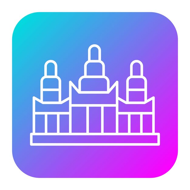 El icono vectorial de Angkor Wat se puede usar para el conjunto de iconos de puntos de referencia