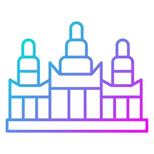 El icono vectorial de Angkor Wat se puede usar para el conjunto de iconos de puntos de referencia