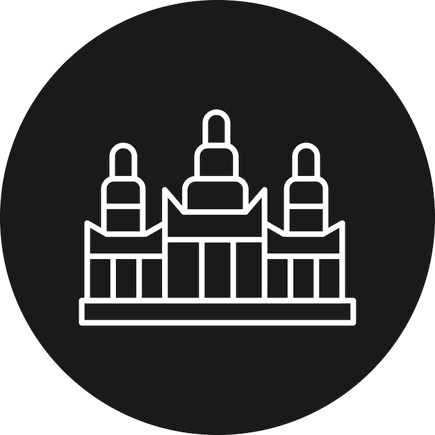 El icono vectorial de Angkor Wat se puede usar para el conjunto de iconos de puntos de referencia
