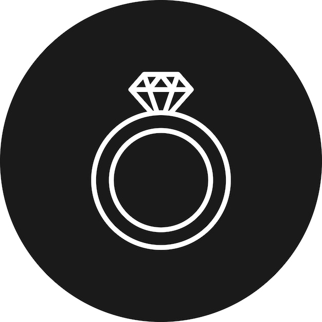 El icono vectorial del anillo de diamante se puede usar para el conjunto de iconos de cumpleaños