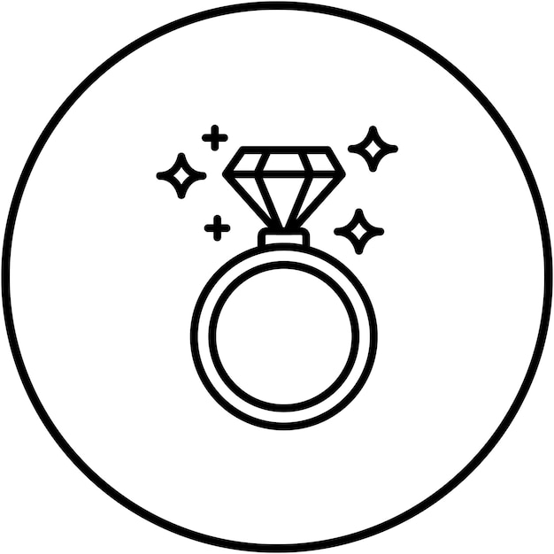 El icono vectorial del anillo de diamante se puede utilizar para el conjunto de iconos de lujo
