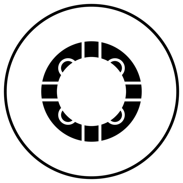 El icono vectorial del anillo de goma se puede usar para el conjunto de iconos de verano