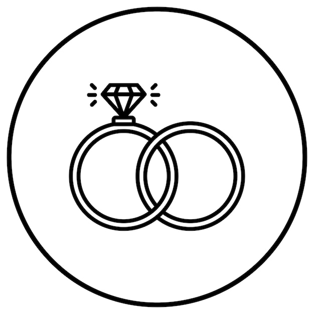 El icono vectorial de anillos se puede usar para el conjunto de iconos de fiestas y celebraciones
