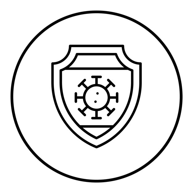 El icono vectorial de antivirus se puede utilizar para el conjunto de iconos de alojamiento web