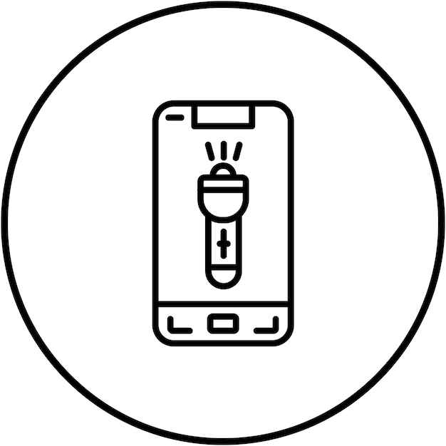 El icono vectorial de la antorcha móvil se puede utilizar para el conjunto de iconos de aplicaciones móviles
