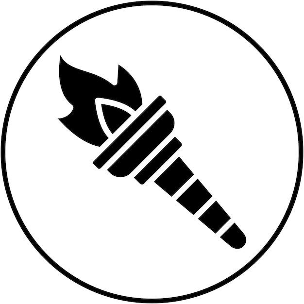El icono vectorial de la antorcha olímpica se puede usar para el conjunto de iconos de las Olimpiadas