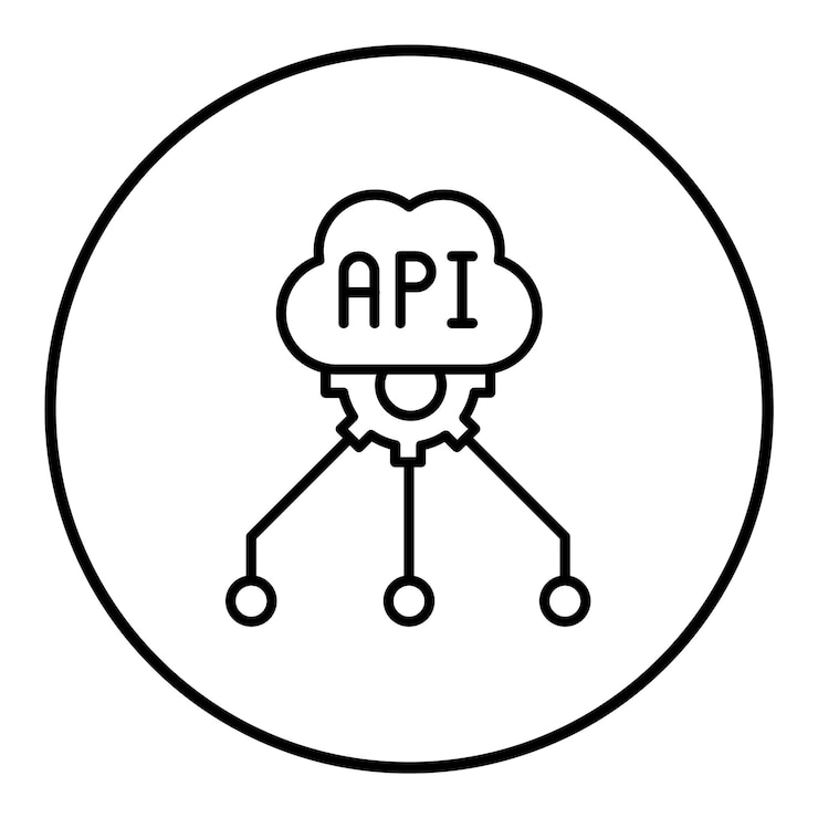 Vector el icono vectorial de la api web se puede utilizar para el conjunto de iconos de codificación y desarrollo