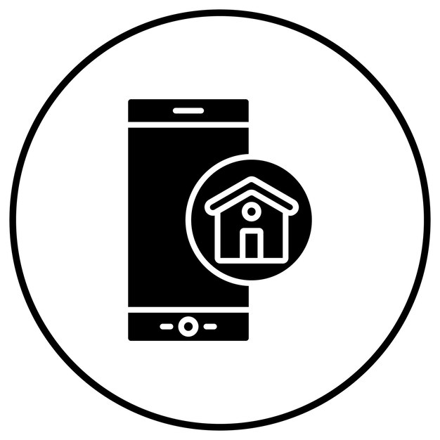 El icono vectorial de la aplicación de la casa se puede usar para el conjunto de iconos de bienes raíces