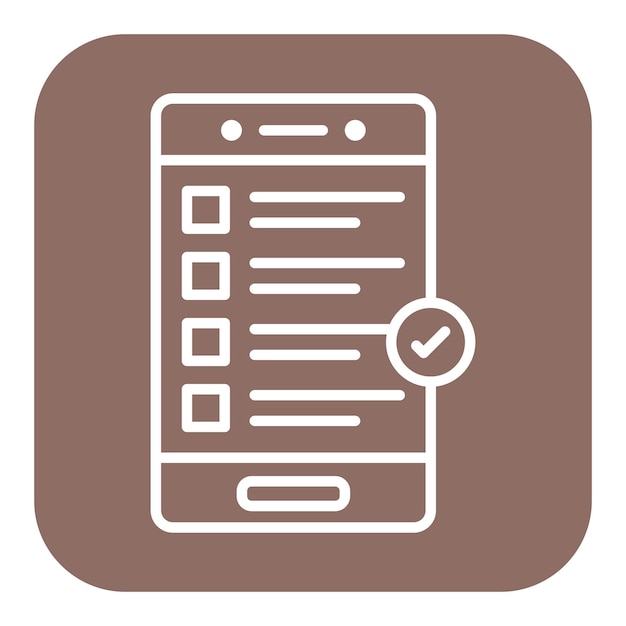 El icono vectorial de la aplicación de encuesta móvil se puede utilizar para el conjunto de iconos de comentarios de los clientes