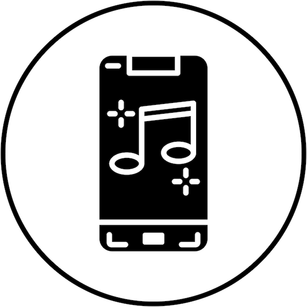 El icono vectorial de la aplicación de música móvil se puede utilizar para el conjunto de iconos de las aplicaciones móviles