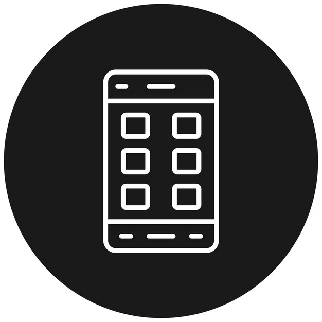 El icono vectorial de aplicaciones móviles se puede utilizar para el conjunto de iconos de la experiencia del usuario