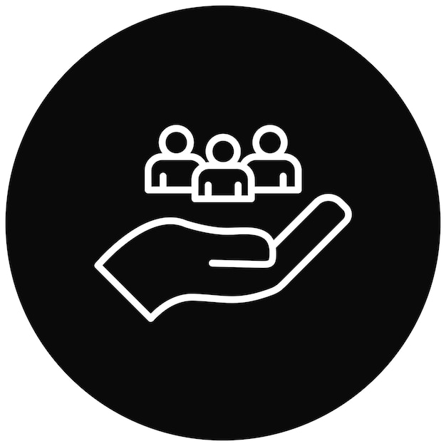 El icono vectorial de apoyo a la comunidad se puede usar para el conjunto de iconos de caridad