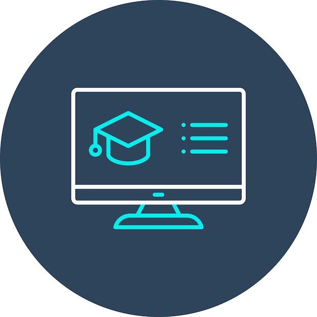 El icono vectorial de aprendizaje electrónico se puede utilizar para el conjunto de iconos de aprendizaje