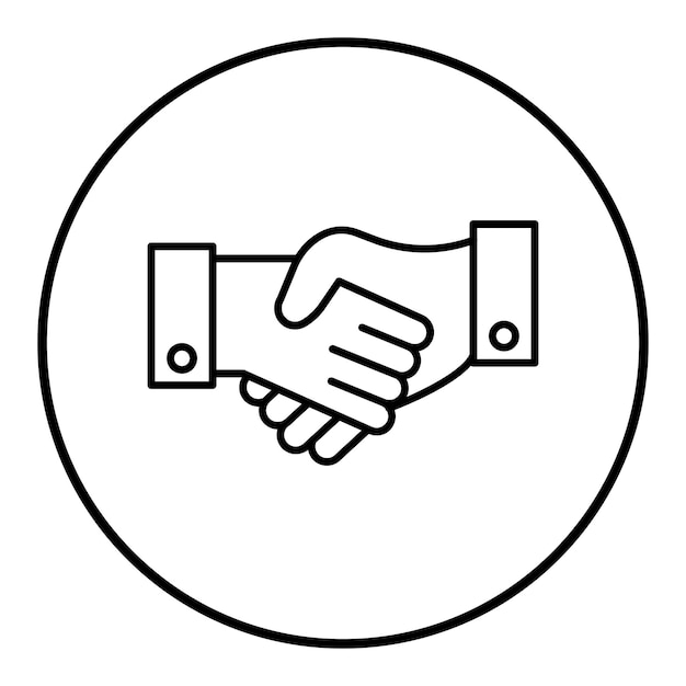 El icono vectorial del apretón de manos del juego se puede usar para el conjunto de iconos del juego en línea
