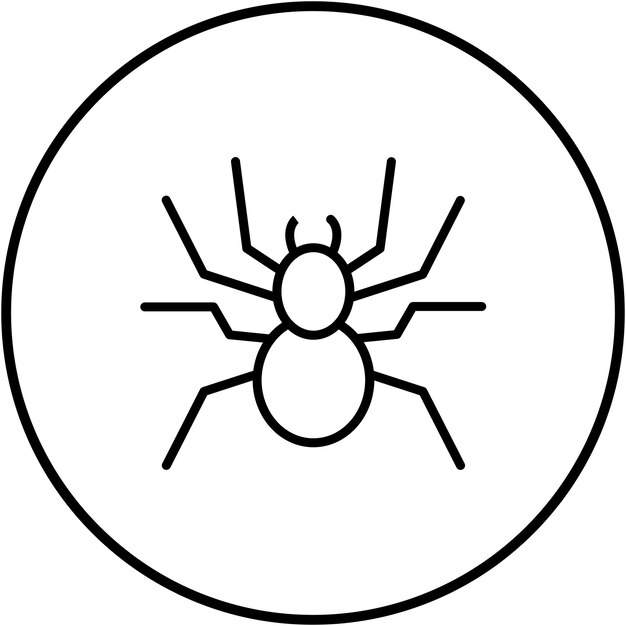 El icono vectorial de araña se puede usar para el conjunto de iconos de Halloween