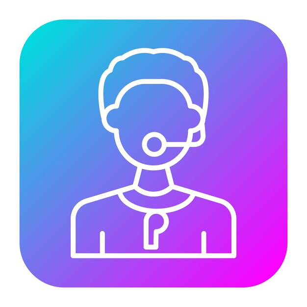 El icono vectorial del árbitro se puede usar para el conjunto de iconos de fútbol