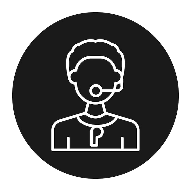 El icono vectorial del árbitro se puede usar para el conjunto de iconos de fútbol