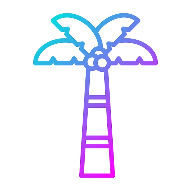 El icono vectorial del árbol de coco se puede usar para el conjunto de iconos de verano