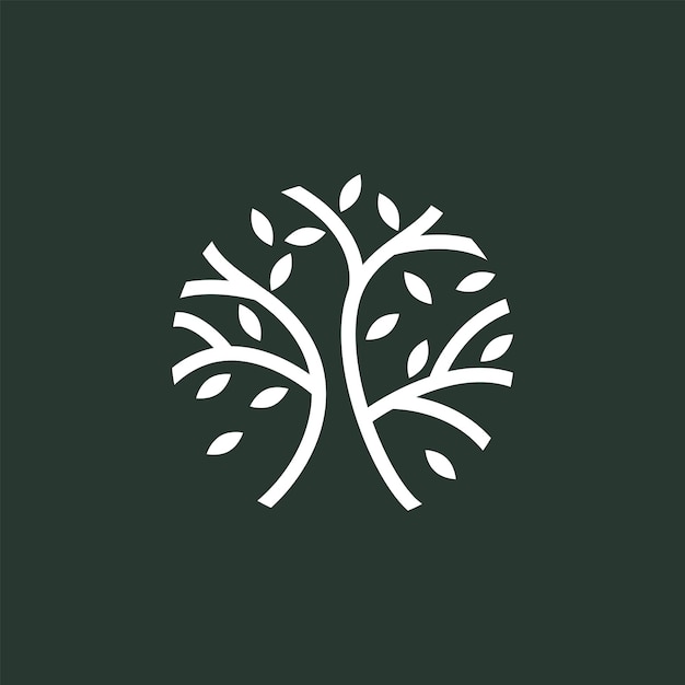 Icono vectorial de árbol diseño del logotipo de la ilustración vectorial del árbol de la naturaleza