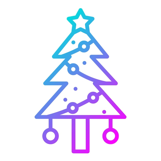 El icono vectorial del árbol de Navidad se puede usar para el conjunto de iconos del Carnaval