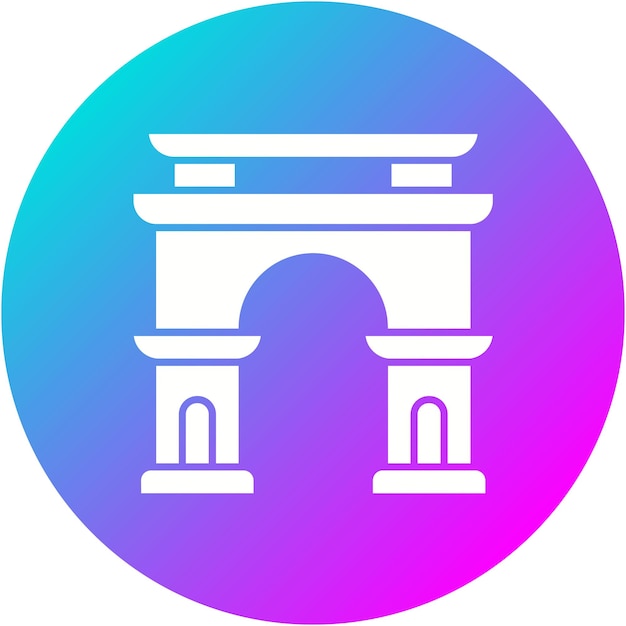 El icono vectorial de Arc De Triomphe se puede usar para el conjunto de iconos de Landmarks