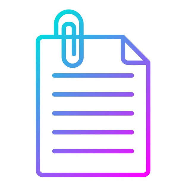 El icono vectorial del archivo adjunto se puede utilizar para el conjunto de iconos de comunicaciones