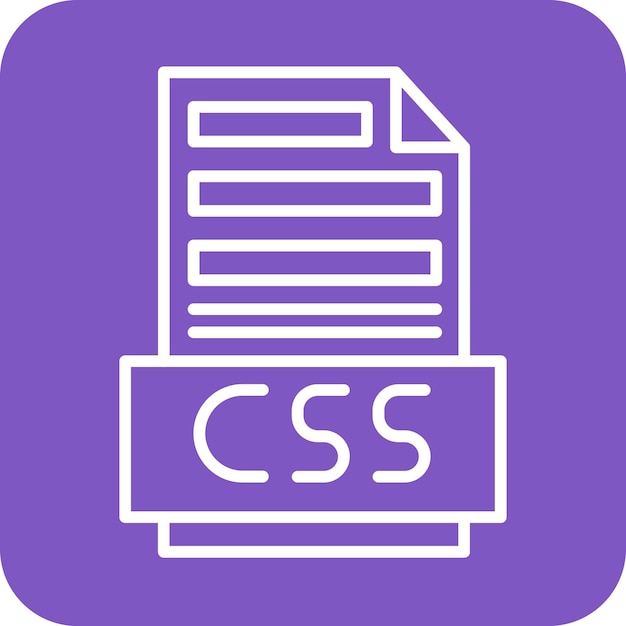 Vector el icono vectorial del archivo css se puede usar para el conjunto de iconos de codificación y desarrollo