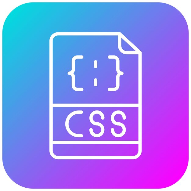 El icono vectorial del archivo Css se puede utilizar para el conjunto de iconos de programación informática
