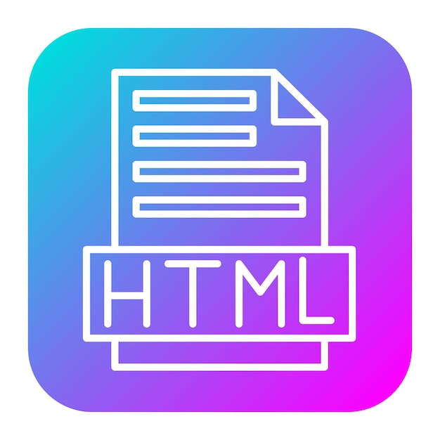 Vector el icono vectorial de archivo html se puede utilizar para el conjunto de iconos de codificación y desarrollo