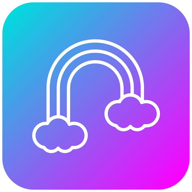 El icono vectorial del arco iris se puede usar para el conjunto de iconos del Carnaval