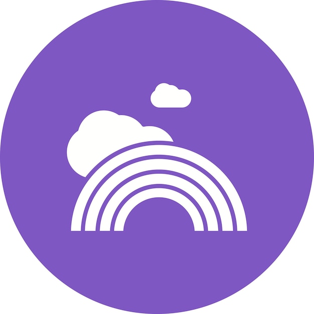 El icono vectorial del arco iris se puede usar para el conjunto de iconos de primavera