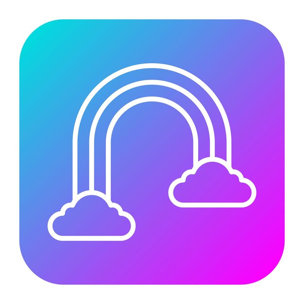 El icono vectorial del arco iris se puede usar para el conjunto de iconos de primavera